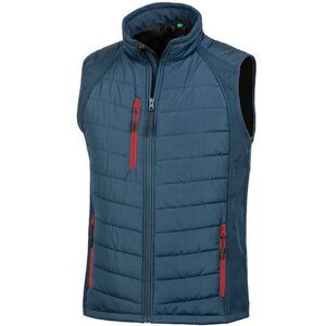 Result Genuine Recycled Unisex Adult Compass Softshell Padded Vest / Navy/Red
